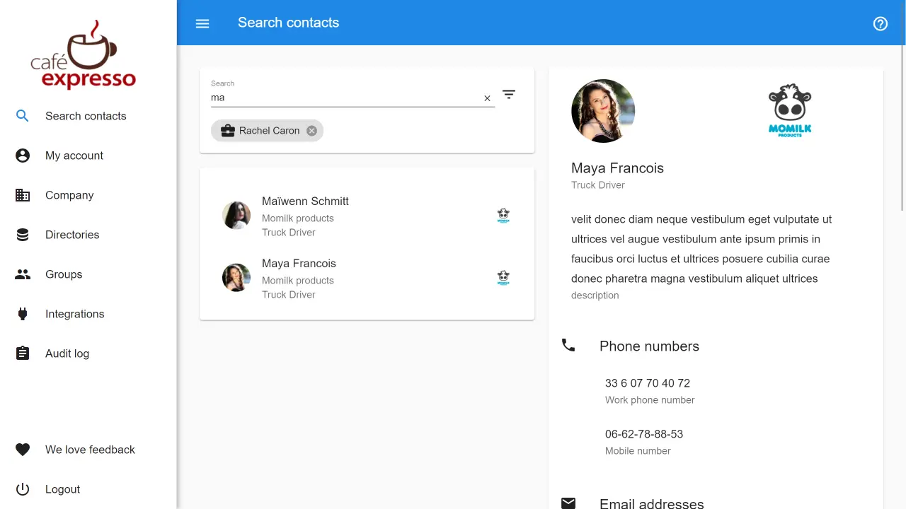 Federated Directory Google Workspace integration showing cross-company directory connection